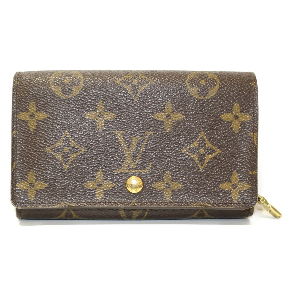 LOUIS VUITTON Portefeuille Tresor Monogram Brown Canvas Bi fold Wallet Compact